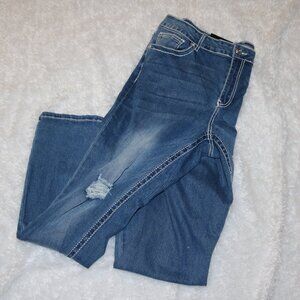 True Luck embellished flare mid-rise denim jeans ladies size 18 NWT